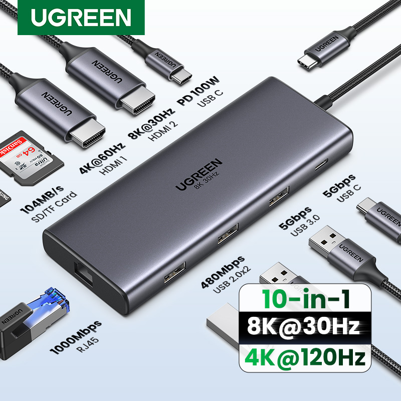 Usb Hub Gaming - UGREEN Doppio HDMI USB-C HUB 8K
