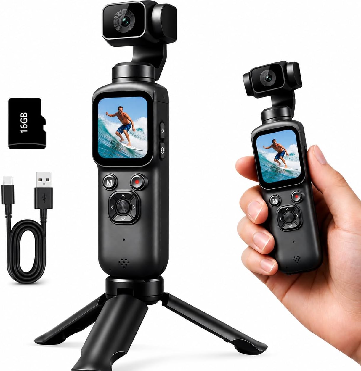 Webcam 4K - Videocamera Gimbal Portatile 4K per Principianti