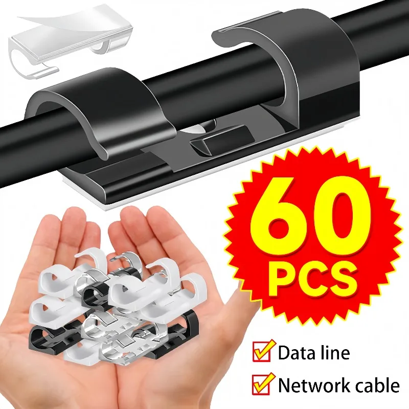Desk Cable Organizer - Supporto per Cavi da Parete, Clip