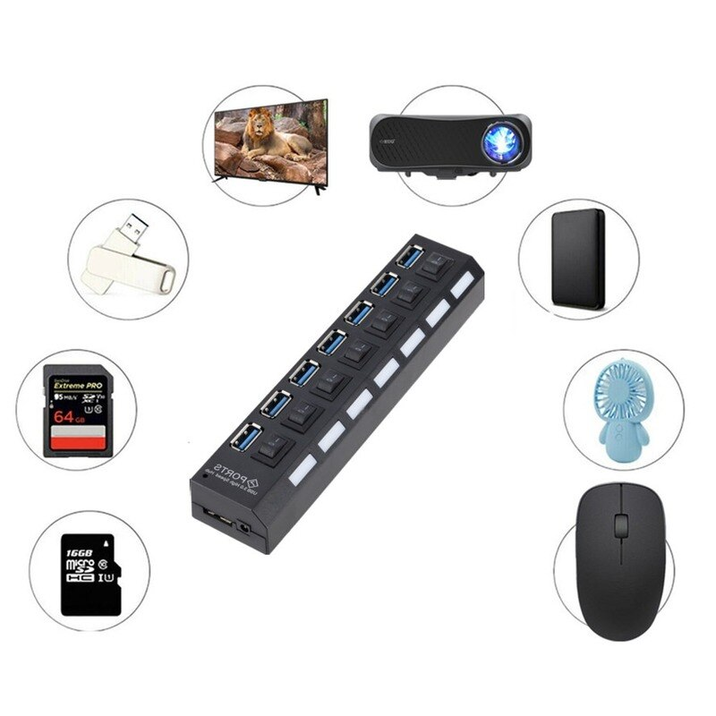 Hub USB 3.0 GRWIBEOU con Adatt - Usb Hub Gaming recensione e prezzo