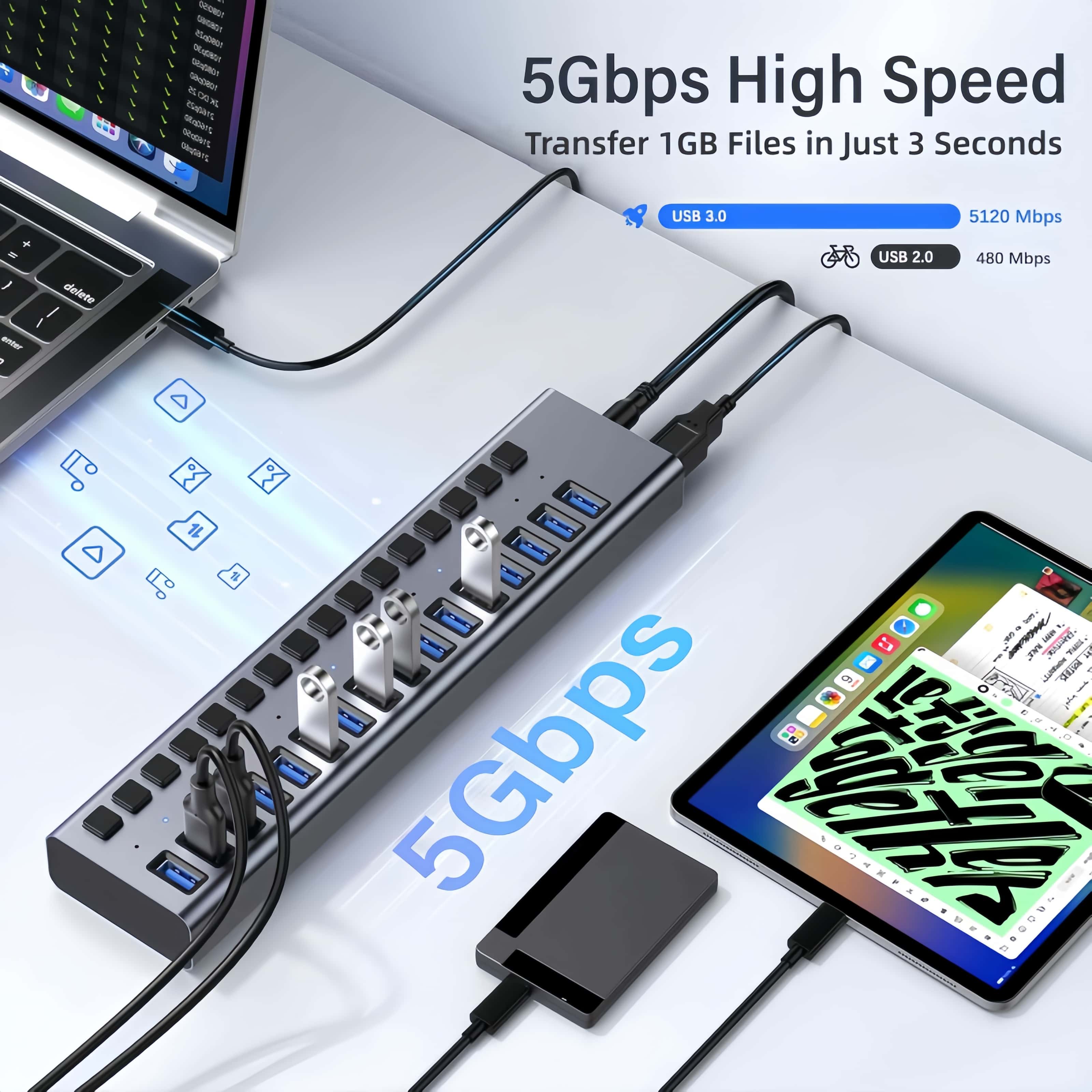 Hub USB 3.0 Multiporta ad alta - Usb Hub Gaming recensione e prezzo